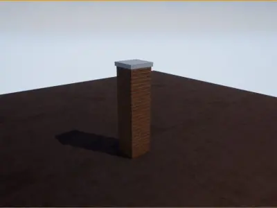 Modular Brick Wall and Gate Low-poly 3D model