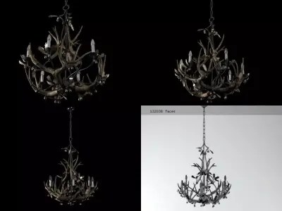 6 Light chandelier 3D model buy