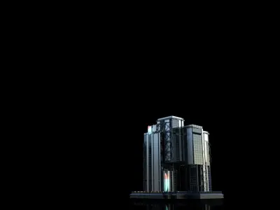Futuristic Future Modern City Building Skyscraper 11 3D model