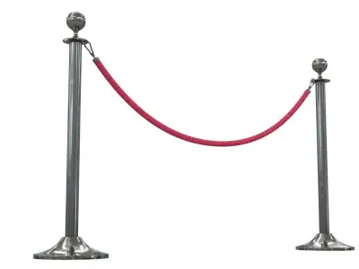 Rope Barrier Low-poly 3D model