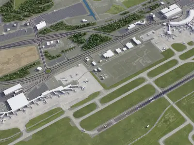 Brisbane - Airport - BNE Low-poly 3D model