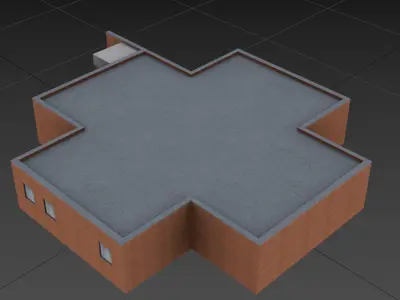 Soviet Utility Brick Buildings Free low-poly 3D model