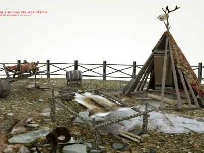  Medieval Shaman Village Design  Set 3D model