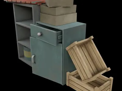 Urban Pack Trash Low-poly 3D model