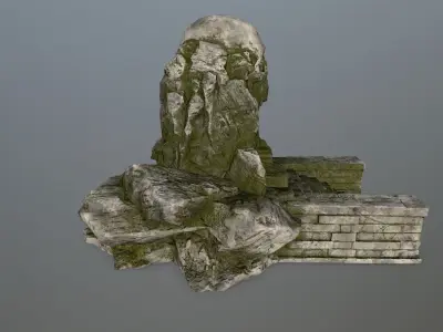 skull cave Low-poly 3D model