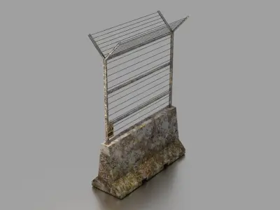 Concrete barrier  Low-poly 3D model