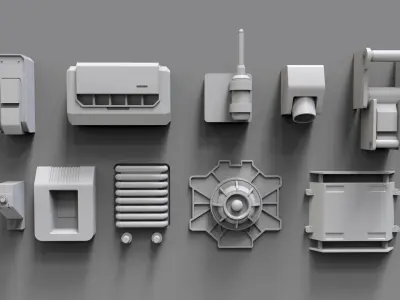 Sci fi trim sheets 6 3D model