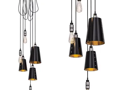Hooked 6 industrial pendant light 3D model
