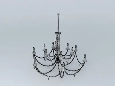 Iron and brass ceiling lamp. Free 3D model