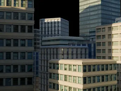 Ultra realistic buildings Low-poly 3D model