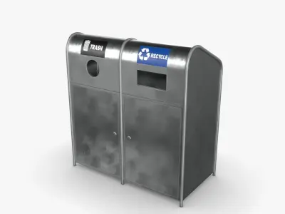 Trash can 01 Low-poly 3D model