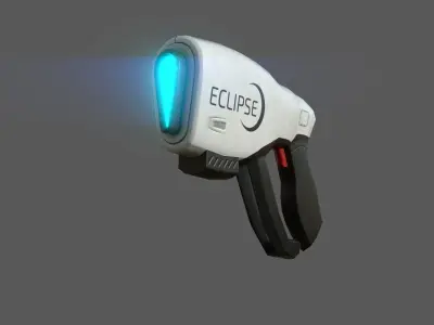 Futuristic gun - pistol Low-poly 3D model