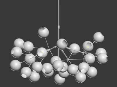 Unique Snow Crystal Chandelier 3D model
