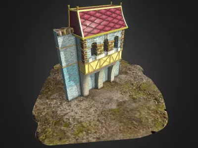 Medieval Palace Tower Low-poly 3D model