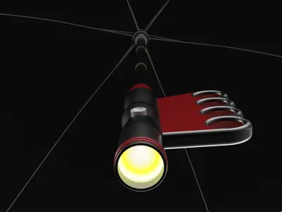 FLASHLIGHT ERGO UMBRELLA SAFE FINGERHOLE GRIP TEXTING RAIN TORCH 3D model