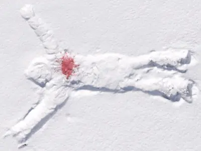Trace of a human body in the snow 3D model