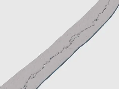 Long Crack In Asphalt 3D model