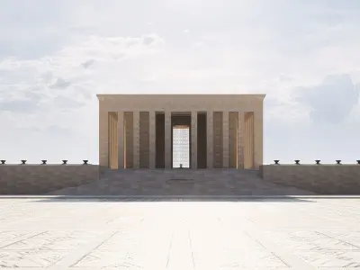 Anitkabir Detailed Low Poly Model and 2 Floor Plan dwg Low-poly 3D model