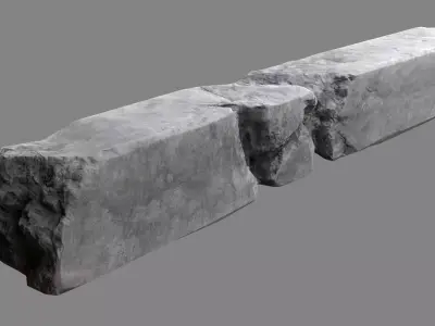 Damaged Concrete Column 04 Low-poly 3D model