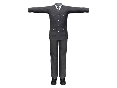 Conductor Ticketer Greeter Driver Postman Style Uniform Low-poly 3D model
