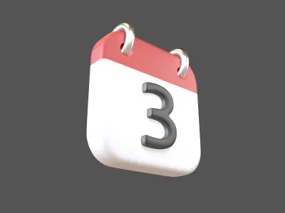 Calendar Icon 3 v1 001 Low-poly 3D model