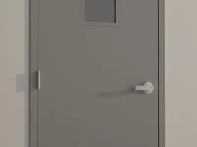 Doors office door with glass window 3D model