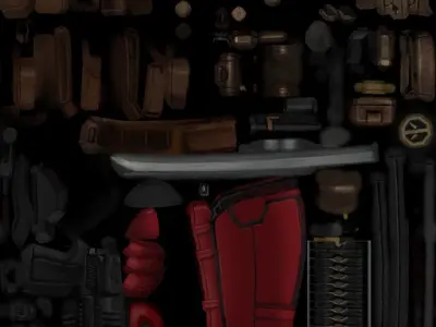 Deadpool 3D Model in Blender 3D model