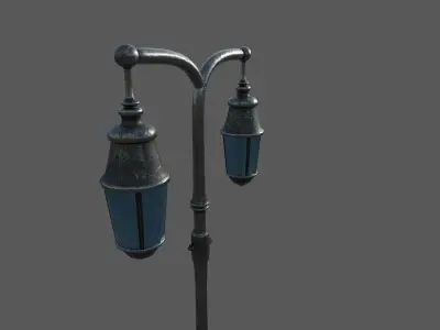 Victorian light-pole 3D model  Low-poly 3D model