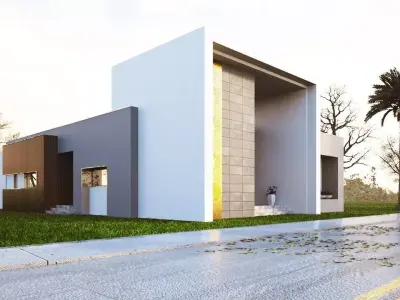 3D Model Modern Single-Story House Low-poly 3D model