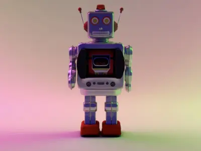 Robot Electron Mr D-Cell Tin toy retro vintage Battery 3D model