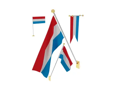 Flags of Luxembourg 3D model
