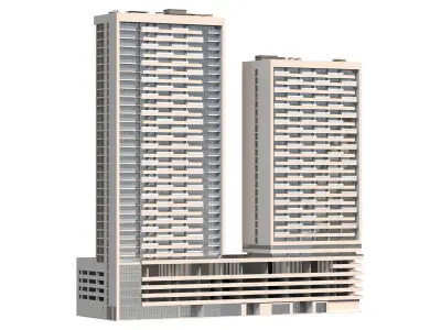 Bloom Heights tower in Jumeirah Village circle Dubai 3D model