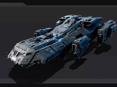 KAIZEN Starship Cruiser Low-poly 3D model