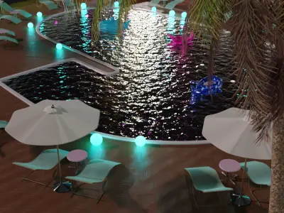 Night Pool 3D model