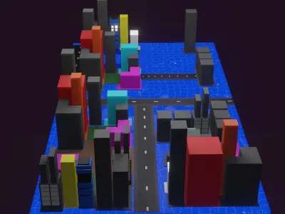 Skyscraper Building Low Poly Assets  3D model Low-poly 3D model