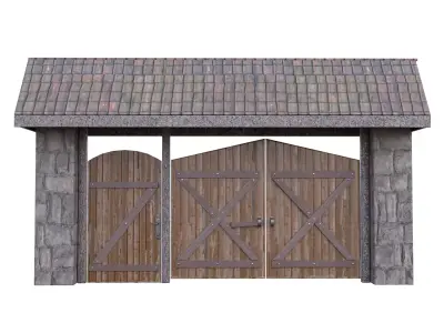 Rustic Farm Gate Low-poly 3D model