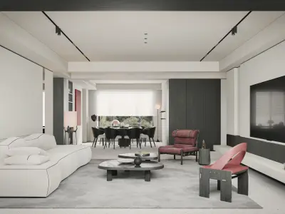 apartment interior scenes        3D model 11