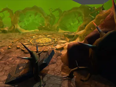 Fantasy Chess RPG Environment - Dungeon3 Low-poly 3D model
