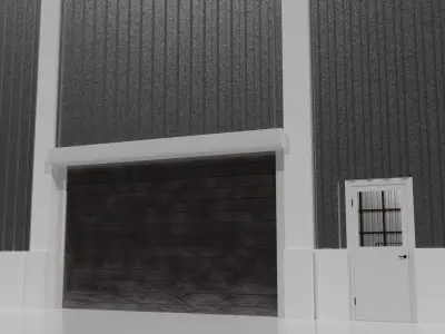 Garage Low-poly 3D model 5