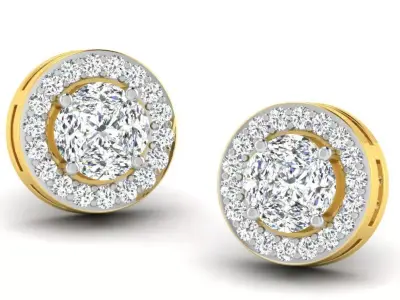 Gold Diamond Women Earring 3D print Model 3D print model 137