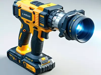 SciFi Laser Drill with Camera Low-poly 3D model