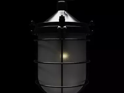 Industrial Hanging Cage Lamp Low-poly 3D model
