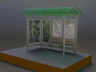 Bus stop v2 3D model