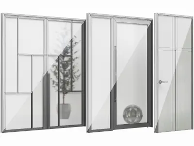 Set Modern Door 06 3D model