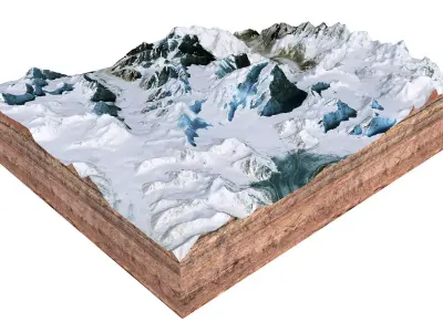 Saltoro Kangri Mountain Pakistan 3D model
