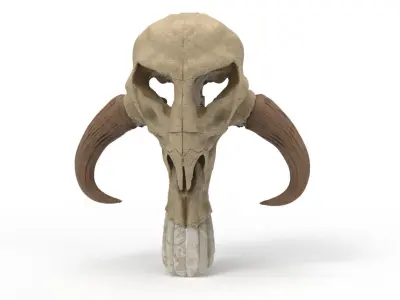 Mandalorian scull Mythosaur Skull low poly and hi poly model 3D model