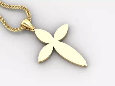 Light Gold 18K Cross Pendant 1CP094 3D print model