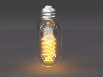 Vintage Lightbulb Low-poly 3D model