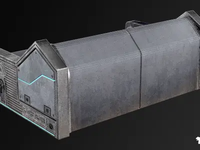 Cyberpunk Benches Low-poly 3D model