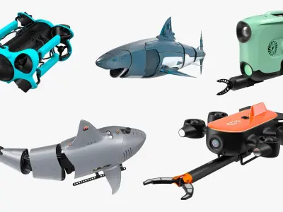  Underwater Drones Rigged Collection 3 for Maya 